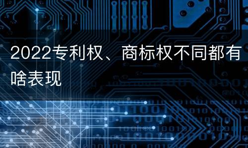 2022专利权、商标权不同都有啥表现