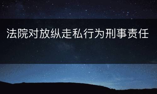法院对放纵走私行为刑事责任