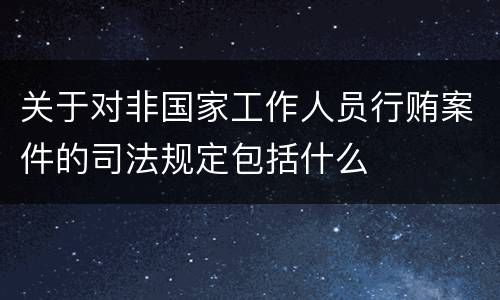关于对非国家工作人员行贿案件的司法规定包括什么