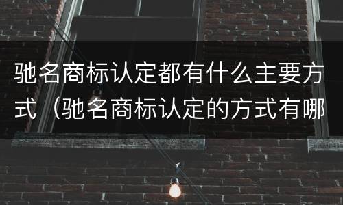 驰名商标认定都有什么主要方式（驰名商标认定的方式有哪些）