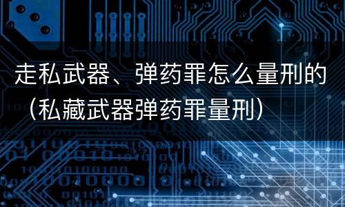 走私武器、弹药罪怎么量刑的（私藏武器弹药罪量刑）
