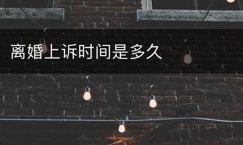 离婚上诉时间是多久