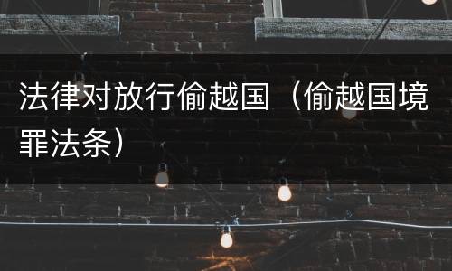 法律对放行偷越国（偷越国境罪法条）
