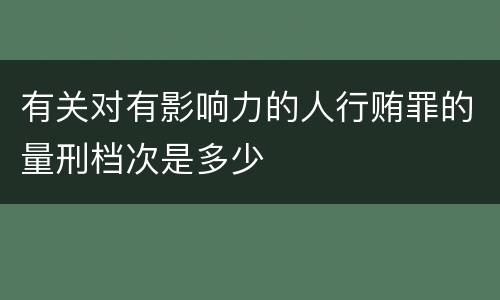 有关对有影响力的人行贿罪的量刑档次是多少