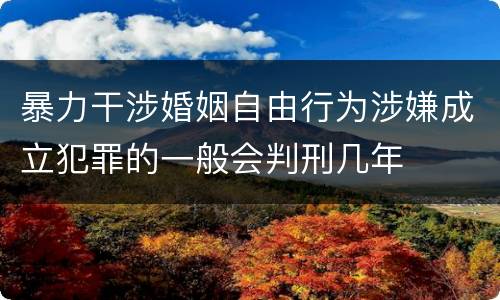 暴力干涉婚姻自由行为涉嫌成立犯罪的一般会判刑几年