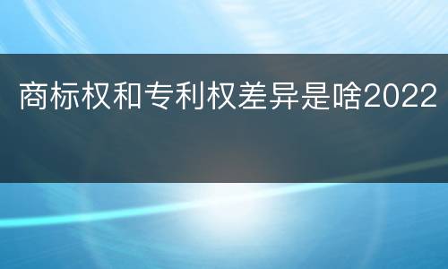 商标权和专利权差异是啥2022