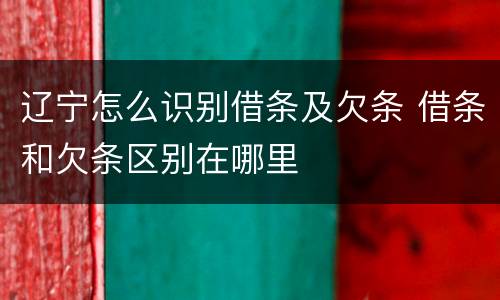 辽宁怎么识别借条及欠条 借条和欠条区别在哪里