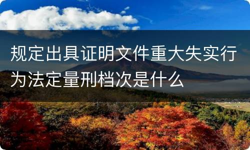规定出具证明文件重大失实行为法定量刑档次是什么