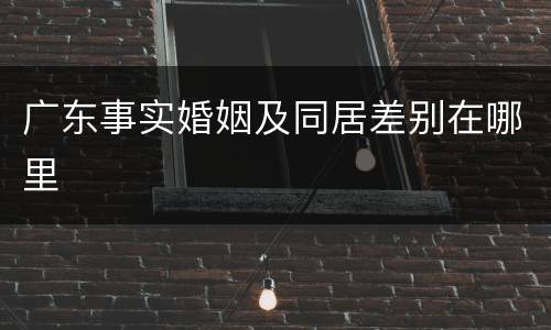 广东事实婚姻及同居差别在哪里