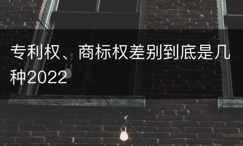 专利权、商标权差别到底是几种2022