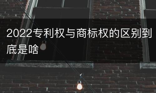 2022专利权与商标权的区别到底是啥