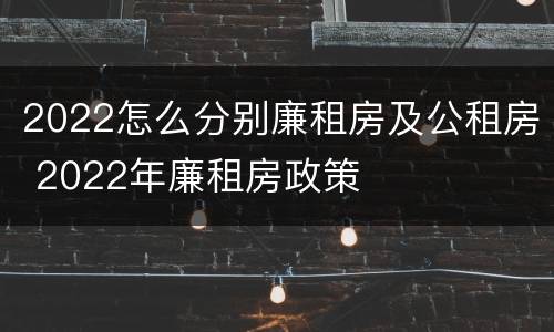 2022怎么分别廉租房及公租房 2022年廉租房政策