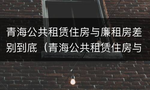 青海公共租赁住房与廉租房差别到底（青海公共租赁住房与廉租房差别到底大吗）