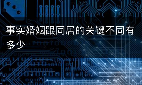 事实婚姻跟同居的关键不同有多少