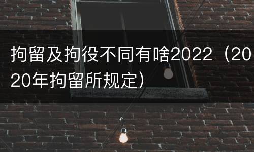 拘留及拘役不同有啥2022（2020年拘留所规定）