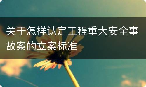 关于怎样认定工程重大安全事故案的立案标准