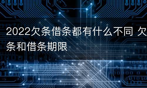 2022欠条借条都有什么不同 欠条和借条期限