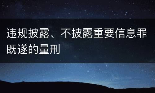 违规披露、不披露重要信息罪既遂的量刑