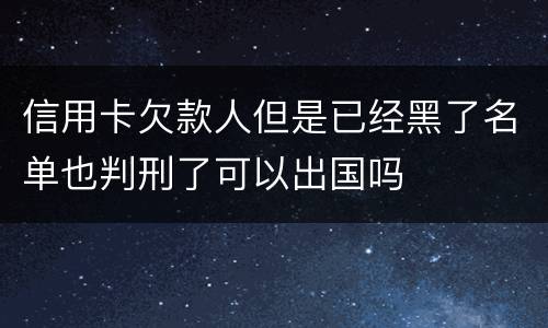 信用卡欠款人但是已经黑了名单也判刑了可以出国吗