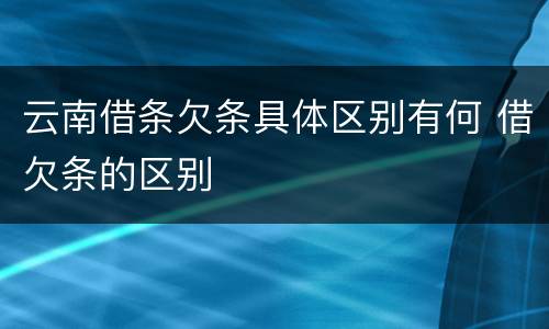 云南借条欠条具体区别有何 借欠条的区别