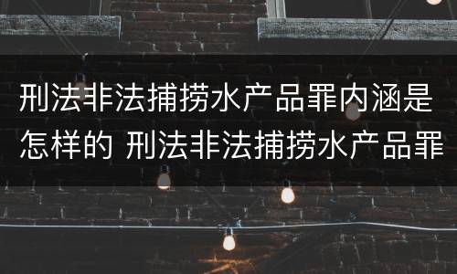 刑法非法捕捞水产品罪内涵是怎样的 刑法非法捕捞水产品罪内涵是怎样的
