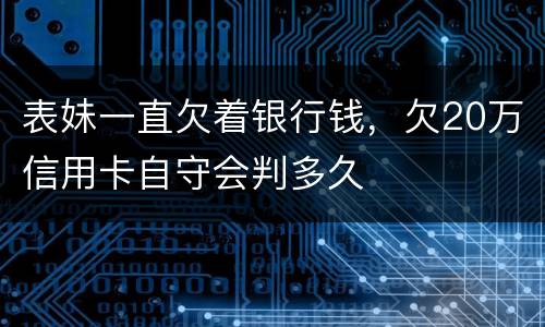 表妹一直欠着银行钱，欠20万信用卡自守会判多久