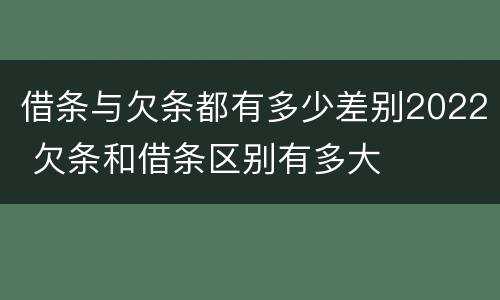 借条与欠条都有多少差别2022 欠条和借条区别有多大