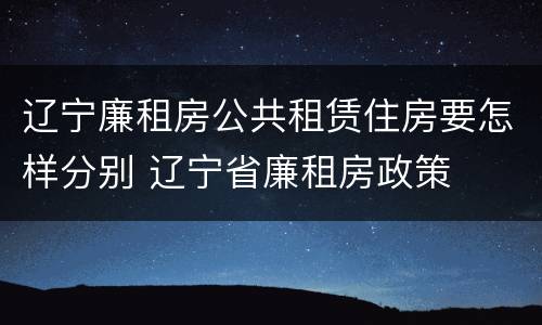 辽宁廉租房公共租赁住房要怎样分别 辽宁省廉租房政策
