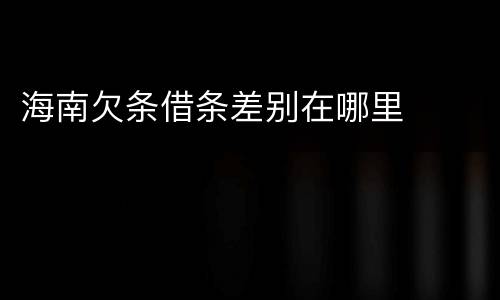 海南欠条借条差别在哪里