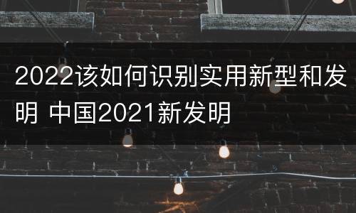 2022该如何识别实用新型和发明 中国2021新发明