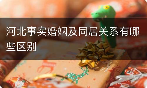 河北事实婚姻及同居关系有哪些区别