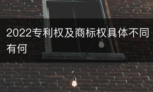 2022专利权及商标权具体不同有何