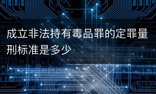 成立非法持有毒品罪的定罪量刑标准是多少