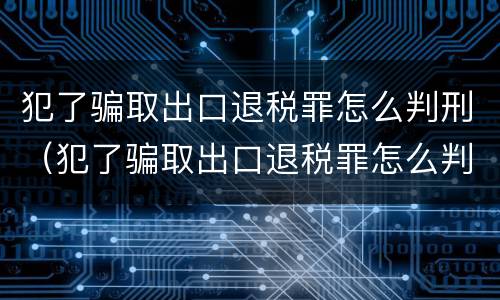 犯了骗取出口退税罪怎么判刑（犯了骗取出口退税罪怎么判刑呢）