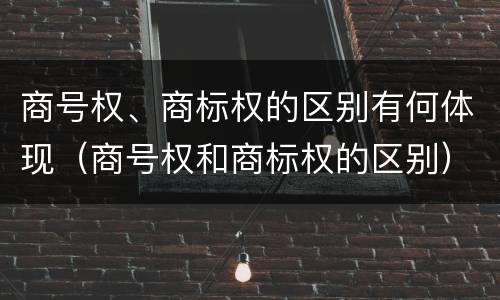 商号权、商标权的区别有何体现（商号权和商标权的区别）