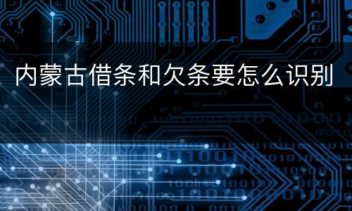 内蒙古借条和欠条要怎么识别