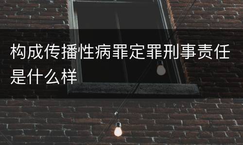 构成传播性病罪定罪刑事责任是什么样