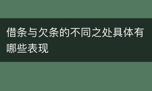 借条与欠条的不同之处具体有哪些表现