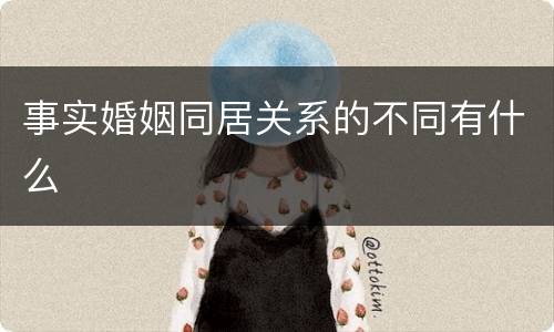 事实婚姻同居关系的不同有什么