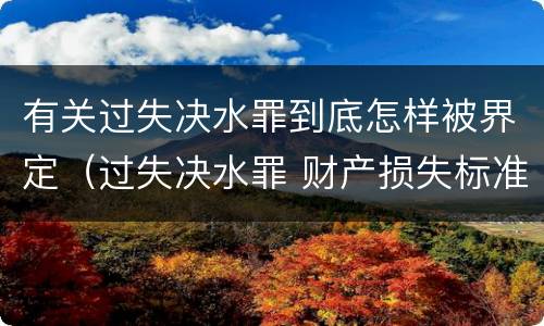 有关过失决水罪到底怎样被界定（过失决水罪 财产损失标准）