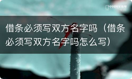 借条必须写双方名字吗（借条必须写双方名字吗怎么写）