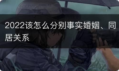 2022该怎么分别事实婚姻、同居关系