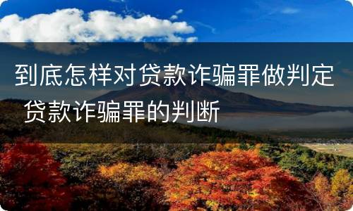 到底怎样对贷款诈骗罪做判定 贷款诈骗罪的判断