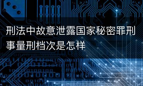 刑法中故意泄露国家秘密罪刑事量刑档次是怎样