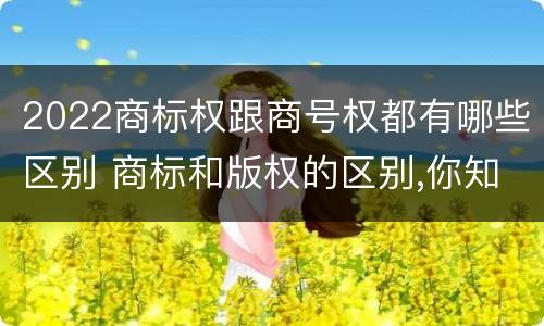 2022商标权跟商号权都有哪些区别 商标和版权的区别,你知道多少?