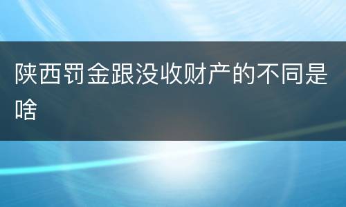 陕西罚金跟没收财产的不同是啥