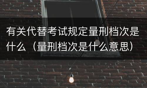 有关代替考试规定量刑档次是什么（量刑档次是什么意思）
