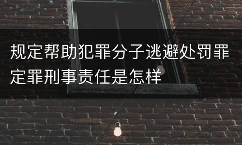 规定帮助犯罪分子逃避处罚罪定罪刑事责任是怎样