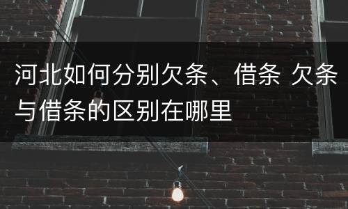 河北如何分别欠条、借条 欠条与借条的区别在哪里