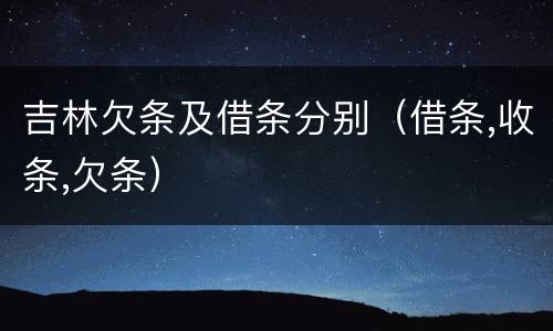 吉林欠条及借条分别（借条,收条,欠条）